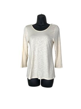 Anthropologie Dolan Cream 3/4 Sleeve Low Back Very Soft Top Size S
